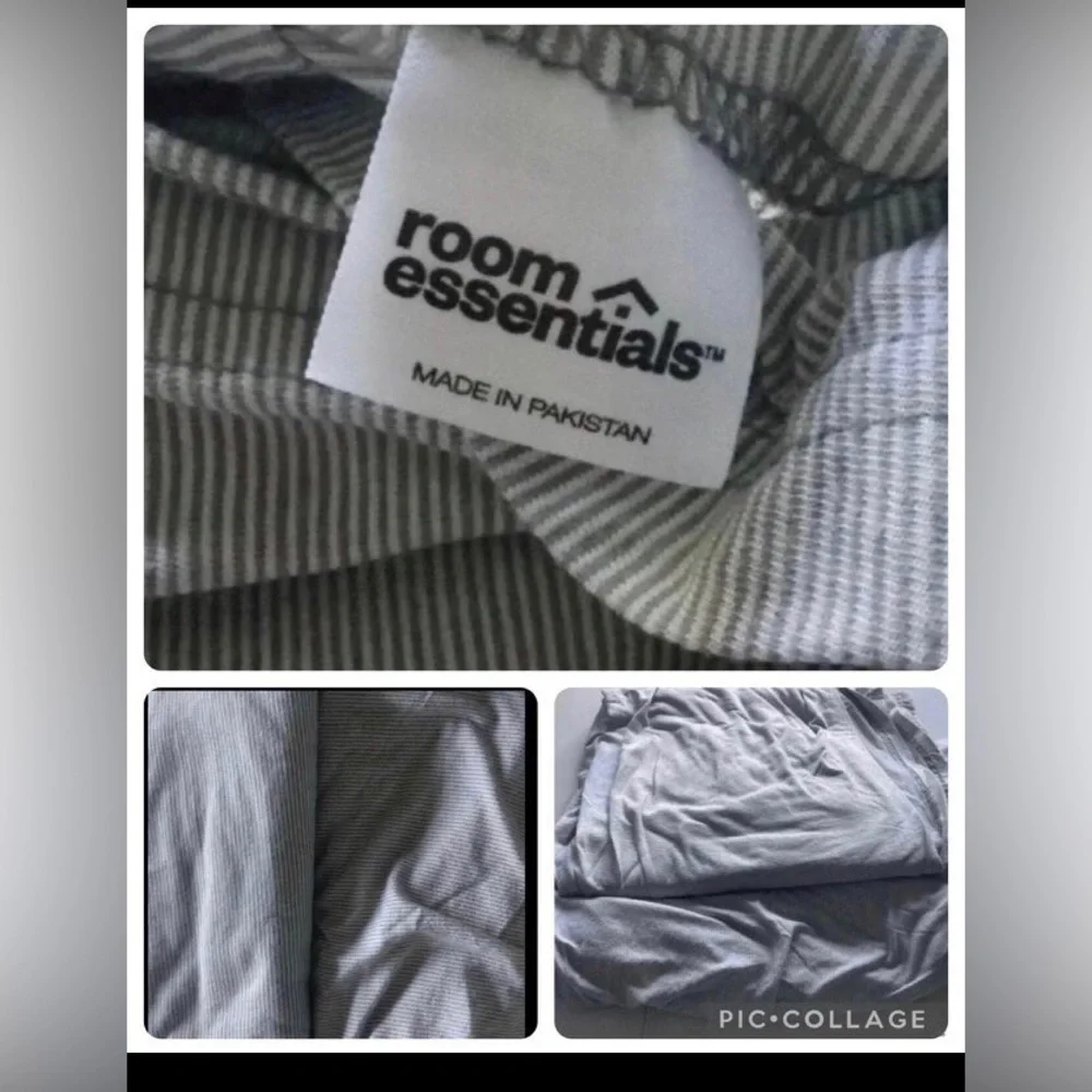 COPY - Room Essentials Jersey Sheet Set, Gray Stripe  Size Twin